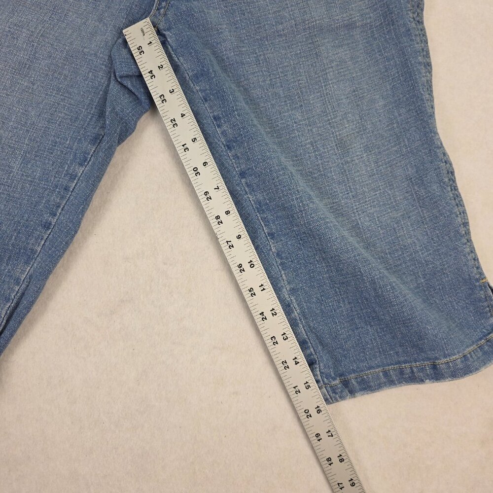 Venezia Bermuda Shorts Women’s 16 Blue Denim Stretch Mid Rise Button Flap Pocket - Picture 7 of 7